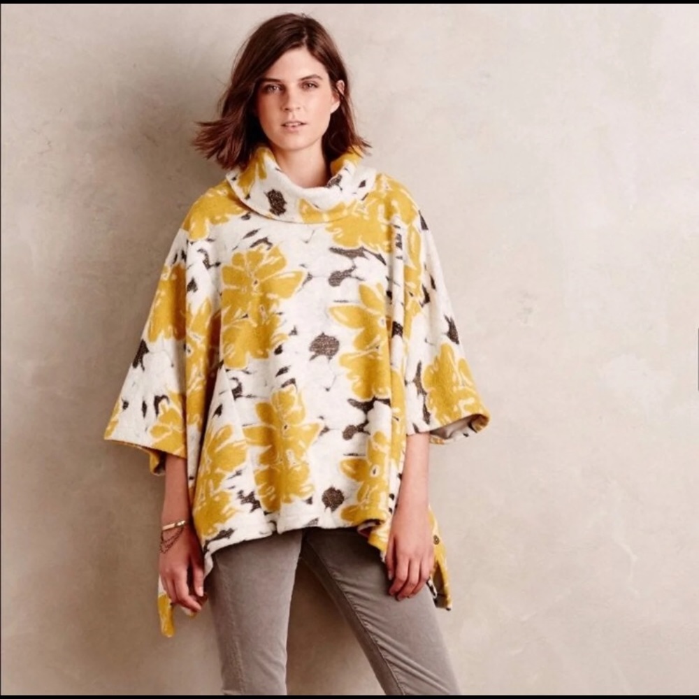 Anthropologie Saturday Sunday Cluster Flora Poncho